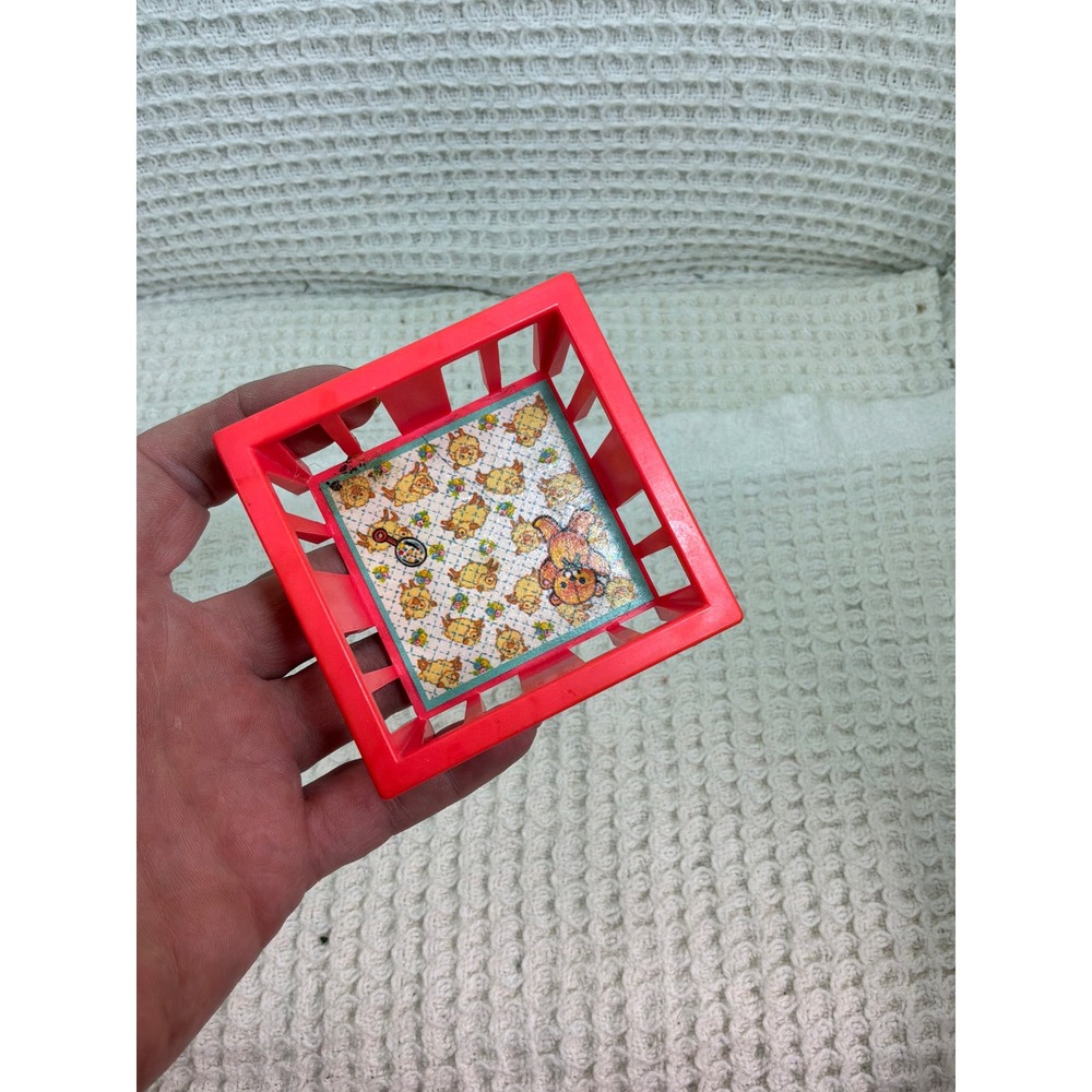 Vintage 1972 Fisher-Price Little People Playpen Nursery Furniture Pink Red‎ OS